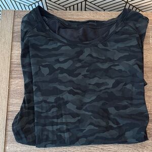 lululemon athletica Black Camouflage Long Sleeve Top